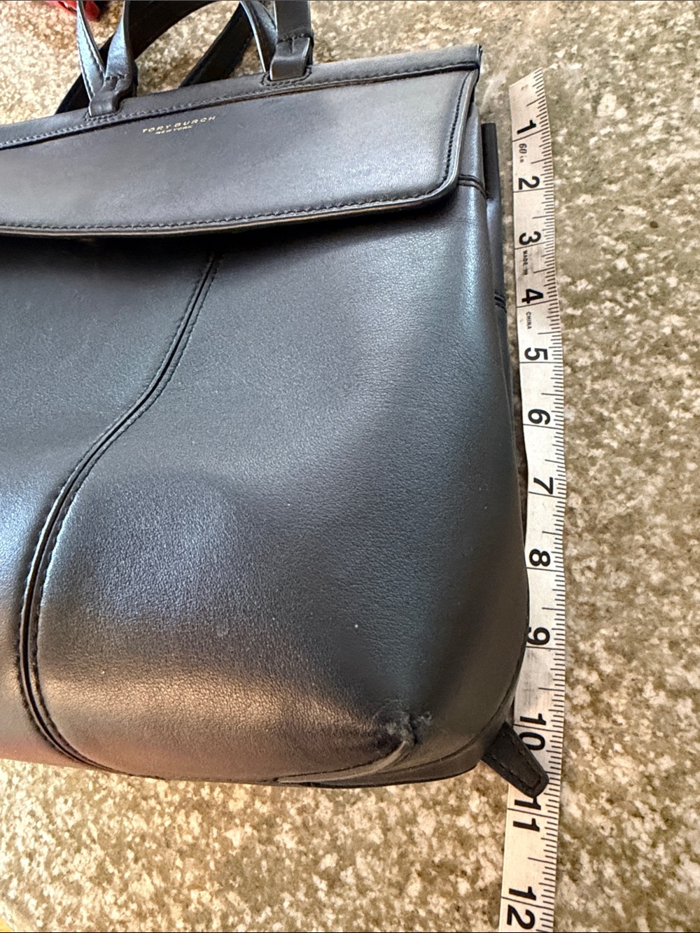 Tory Burch Black Leather Structured Back Pack Handbag - Picture 13 of 13